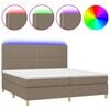 vidaXL H&oacute;lfa&eth; Springr&uacute;m me&eth; D&yacute;nu og LED M&oacute;gr&aacute;r 200x200cm Tauefni