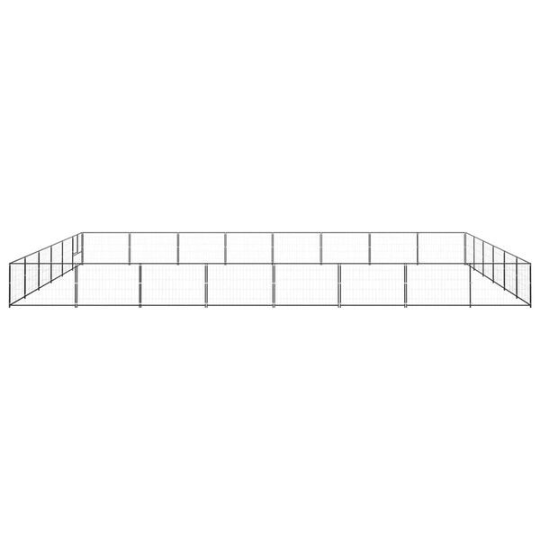 vidaXL Hundabyrgi Svart 48 m² Stál