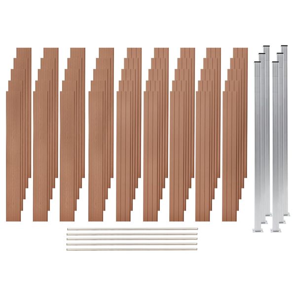 vidaXL WPC Gir&eth;ingarsett 5 Ferningur 872x187 cm Br&uacute;nt