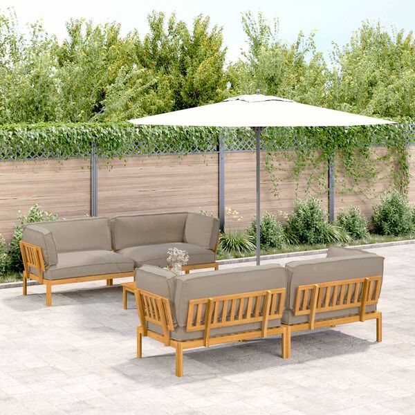 vidaXL S&oacute;fasett me&eth; p&uacute;&eth;i Einlita 5 pcs M&oacute;gr&aacute;r Hrein akas&iacute;utr&eacute;