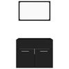 804783 vidaXL 2 Piece Bathroom Furniture Set Black Chipboard