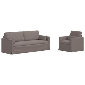 vidaXL S&oacute;fi 2 pcs M&oacute;gr&aacute;r 198 x 78 x 80 cm d&uacute;kur