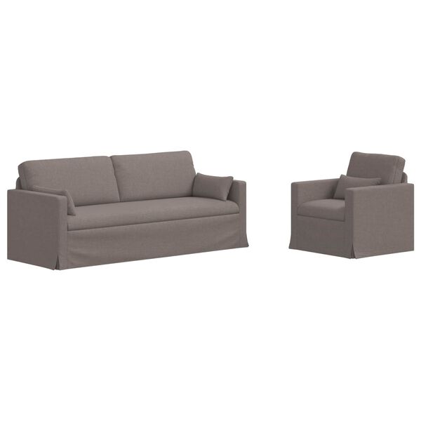 vidaXL S&oacute;fasett 2 pcs M&oacute;gr&aacute;r 198 x 78 x 80 cm d&uacute;kur