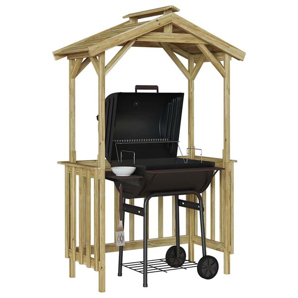 vidaXL Grillskýli Brúnn 133.5 x 63 x 200 cm Dýrmæt furutré