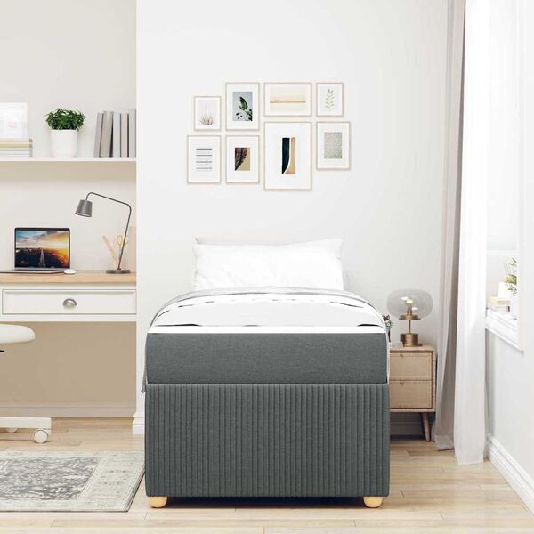 vidaXL Ramsv&iacute;k me&eth; d&yacute;nu D&ouml;kk gr&aacute; 90 x 200 cm d&uacute;kur