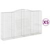 vidaXL Bogadreginn Grj&oacute;tkassi 5 stk. 400x50x220/240 cm Sinkh&uacute;&eth;a&eth; J&aacute;rn