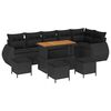 vidaXL Gar&eth;s&oacute;fa sett 10 pcs Svartur p&oacute;l&yacute;rattan