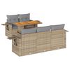 vidaXL 6 Hluta Gar&eth;s&oacute;fasett me&eth; Sessum Drapplita&eth; P&oacute;l&yacute;rattan