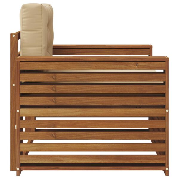 vidaXL &Uacute;ti s&oacute;fasett Solid Akas&iacute;uskei&eth; og P&oacute;lyester N&aacute;tt&uacute;rulegur