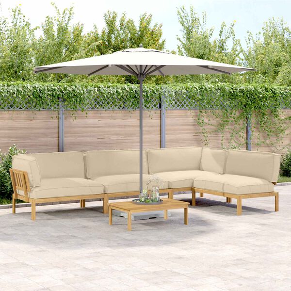 vidaXL S&oacute;fasett me&eth; p&uacute;&eth;i Einlita 5 pcs Drapplita&eth;ur Hrein akas&iacute;utr&eacute;