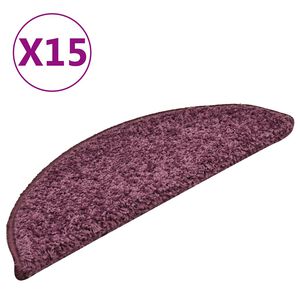vidaXL Stigamottur 15 stk 56x17x3 cm d&ouml;kkfj&oacute;lubl&aacute;ar h&aacute;lfhringlaga