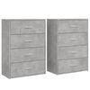 vidaXL Skenkir 2 stk. Steypugr&aacute;r 60x31x84 cm Samsettur Vi&eth;ur