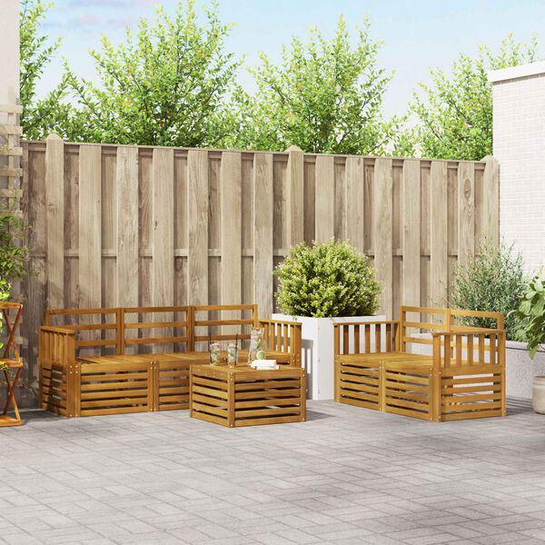 vidaXL S&oacute;fasett 6 pcs N&aacute;tt&uacute;rulegur Hrein akas&iacute;utr&eacute;