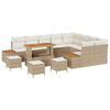 vidaXL Gar&eth;s&oacute;fa sett me&eth; p&uacute;&eth;i 13 pcs Beige og krem
