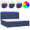 vidaXL H&oacute;lfa&eth; Springr&uacute;m me&eth; D&yacute;nu og LED Bl&aacute;tt 200x200cm Tauefni