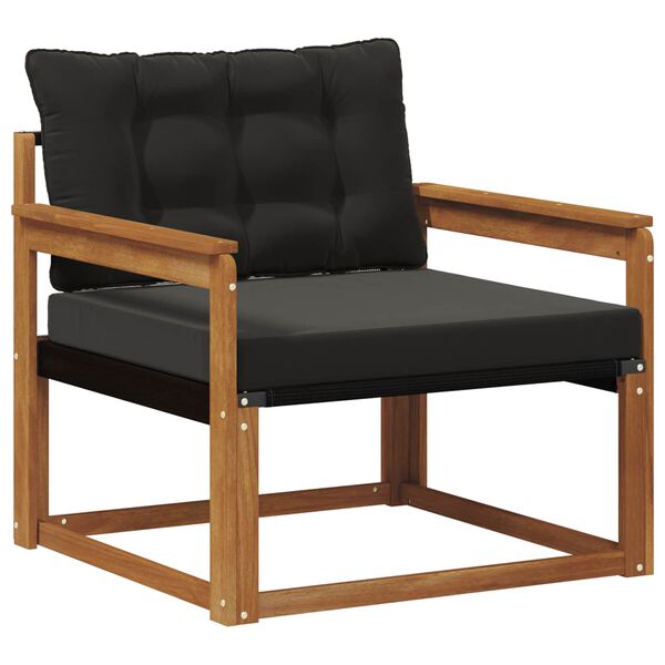 vidaXL &Uacute;ti s&oacute;fasett Fast Acacia tr&eacute; og Textilene N&aacute;tt&uacute;rulegur