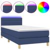 vidaXL H&oacute;lfa&eth; Springr&uacute;m me&eth; D&yacute;nu og LED Bl&aacute;tt 90x190cm Tauefni