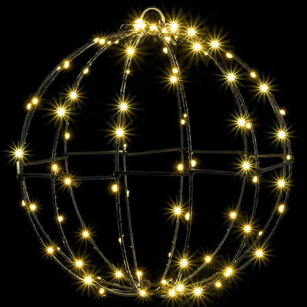 vidaXL Boltinn me&eth; 96 LED Hl&yacute;r hv&iacute;tur 30 cm metal