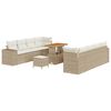 vidaXL Gar&eth;s&oacute;fa sett me&eth; p&uacute;&eth;i 11 pcs Drapplita&eth;ur p&oacute;l&yacute;rattan