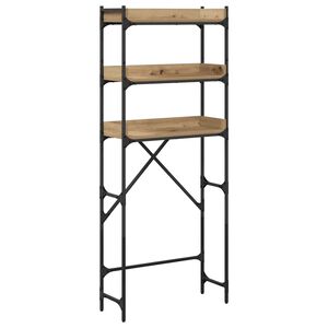 vidaXL Vélrænn þvottavélsfang með hillu Artisan Eik 67 x 25 x 163 cm