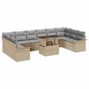 vidaXL Gar&eth;s&oacute;fa sett me&eth; p&uacute;&eth;i 11 pcs Drapplita&eth;ur Poly Rattan