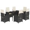 vidaXL 7 Hluta Gar&eth;bor&eth;stofusett me&eth; Sessum Svart P&oacute;l&yacute;rattan