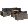 vidaXL 11 Hluta Gar&eth;s&oacute;fasett me&eth; Sessum Gr&aacute;r P&oacute;l&yacute;rattan