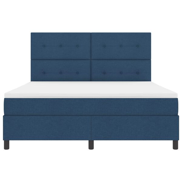 vidaXL Kassi vorinn r&uacute;m me&eth; d&yacute;nu me&eth; led Bl&aacute;r 180 x 200 cm d&uacute;kur