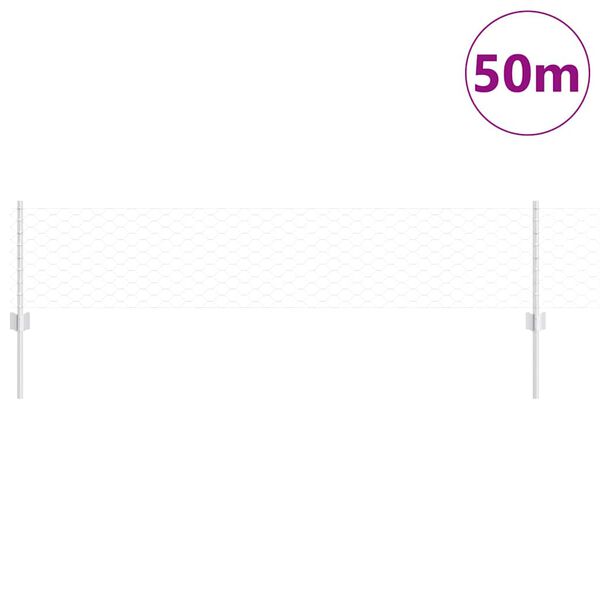 vidaXL Gir&eth;ing me&eth; p&oacute;st Silfur 0,4 x 50 m St&aacute;l