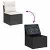 vidaXL 6 stykki gar&eth;s&oacute;fasett me&eth; p&uacute;&eth;um Black Poly Rattan Acacia