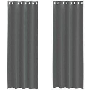 vidaXL voile gluggatj&ouml;ld me&eth; h&oacute;lfum 2 stk d&ouml;kkgr&aacute; 140x260 cm