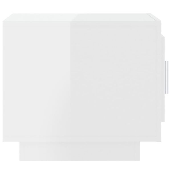 vidaXL Sófaborð Háglans Hvítt 51x50x45 cm Samsettur Viður