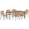 vidaXL Gar&eth;ur bor&eth;sett 7 pcs Gr&aacute;r 190 x 90 x 75 cm p&oacute;l&yacute;rattan