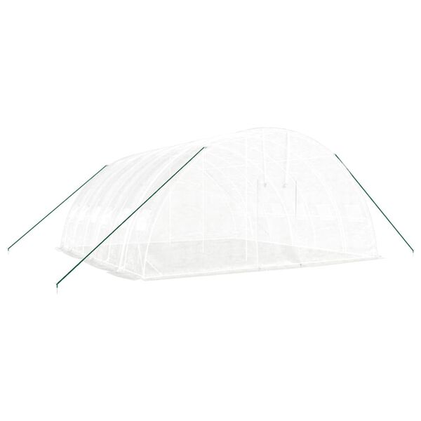 vidaXL Gr&oacute;&eth;urh&uacute;s me&eth; St&aacute;lgrind Hv&iacute;tt 36 m&sup2; 6x6x2,85 m