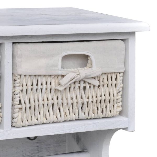 vidaXL Vegghilla Hvít 60x23,5x33 cm Paulowniaviður