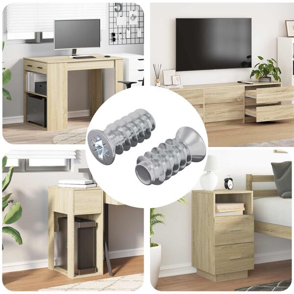 vidaXL Skr&uacute;fa 2 pcs Silfur M6 x 12 mm J&aacute;rn