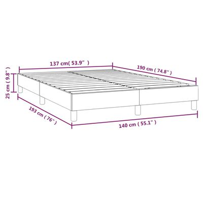 vidaXL Rúmgrind Bleik 140x190 cm Flauel