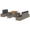 vidaXL Gar&eth;s&oacute;fa sett me&eth; p&uacute;&eth;i me&eth; geymslu 8 pcs Gr&aacute;r Poly rattan