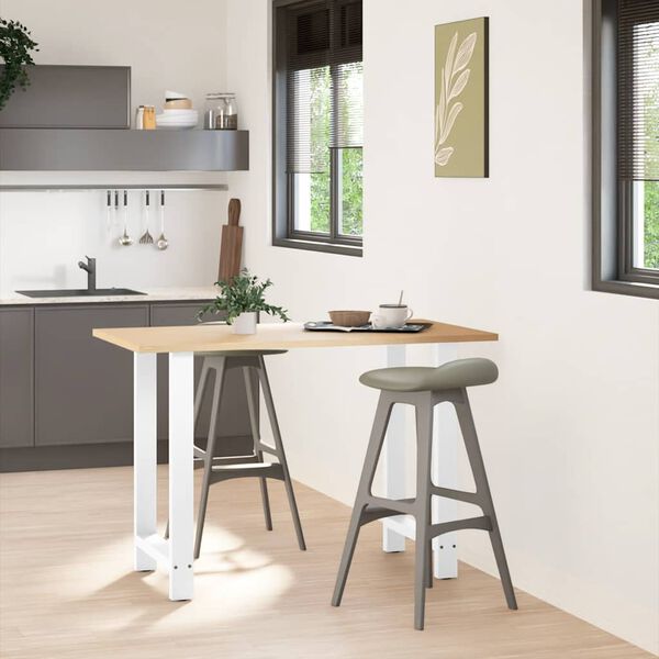 vidaXL barbor&eth;sf&aelig;tur hv&iacute;tir 2 stk. 60x(90-91) cm st&aacute;l