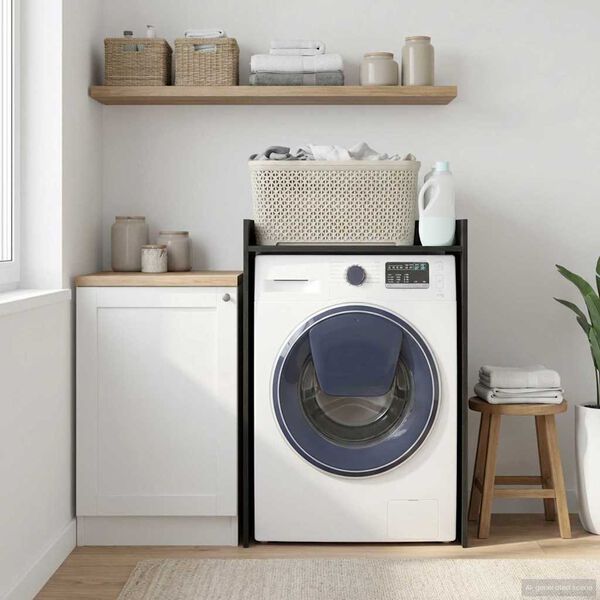 vidaXL &THORN;vottav&eacute;lask&aacute;pur Svartur Eik 67,5 x 48 x 97 cm Samsettur vi&eth;ur