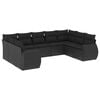 vidaXL 9 Stk. Gar&eth;h&uacute;sgagnasett me&eth; Sessum P&oacute;l&yacute;rattan Svart