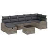 vidaXL Gar&eth;s&oacute;fa sett me&eth; p&uacute;&eth;i me&eth; geymslu 8 pcs Gr&aacute;r Poly rattan