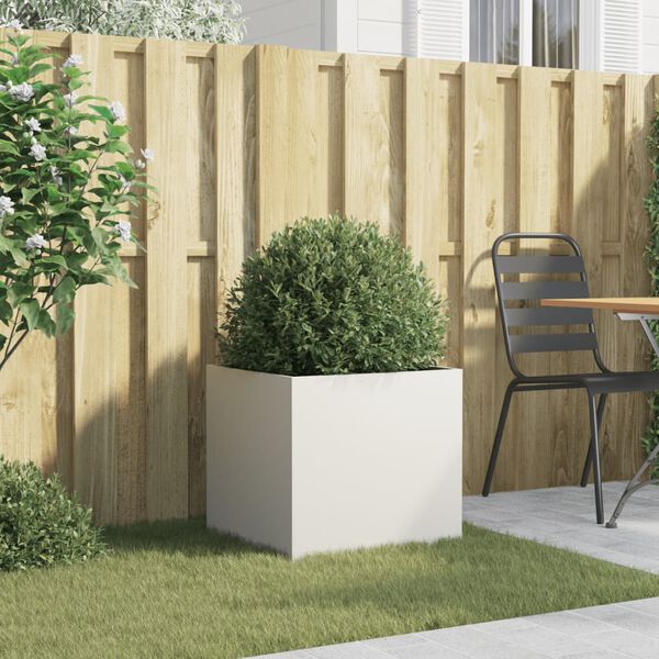 vidaXL Gróðurker Hvítt 49x47x46 cm Stál