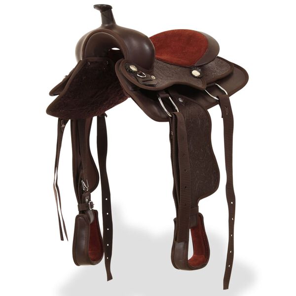 vidaXL K&uacute;rekahnakkur, H&ouml;fu&eth;le&eth;ur og Bringu&oacute;l Ekta Le&eth;ur 13" Br&uacute;nn