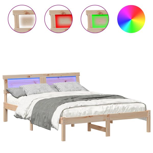 vidaXL Ramsv&iacute;k me&eth; h&ouml;fu&eth;gafl Br&uacute;nn 120 x 190 cm Solid furuhikk