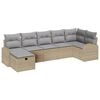 vidaXL S&oacute;fasett me&eth; p&uacute;&eth;i me&eth; geymslu Beige og lj&oacute;sgr&aacute;r p&oacute;l&yacute;rattan