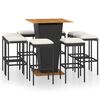 vidaXL 9 Parta Barsett &iacute; Gar&eth;inn me&eth; Sessum P&oacute;l&yacute;rattan Svart