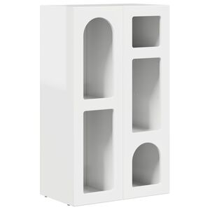 vidaXL Vi&eth;beinteyfla H&aacute;gloss hv&iacute;tur 59 x 35 x 100,5 cm Samsettur vi&eth;ur