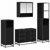 vidaXL Ba&eth;herbergismublasett 4 pcs Svartur Eik Samsettur vi&eth;ur