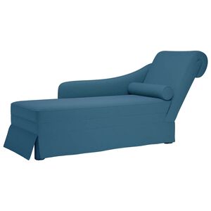 vidaXL Chaise Lounge me&eth; bolster og h&aelig;gri armp&uacute;&eth;a Blue Velvet